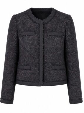 Ana Capri Le Collezioni Jacket. 45% Wool Blend w/100% silk lining & Trim.